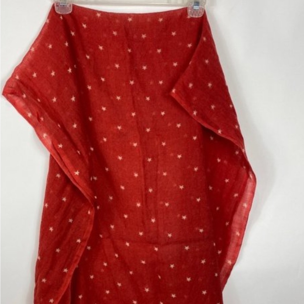 New without tag j crew red scarf with stars